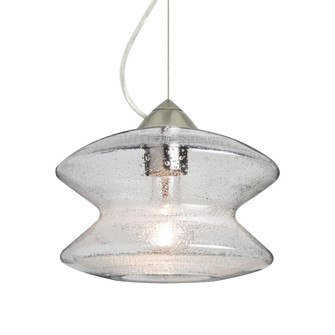 Besa, Zen Cable Pendant , Clear Bubble, Satin Nickel Finish, 1x60W Medium Base (127|1KX-ZENCL-SN)