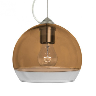 Besa, Ally 8 Cable Pendant, Amber/Clear, Satin Nickel Finish, 1x60W Medium Base, 15Ft. Cable (127|1KX-ALLY8AM-SN-L)