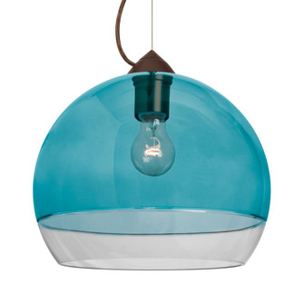 Besa, Ally 12 Cable Pendant, Coral Blue/Clear, Bronze Finish, 1x60W Medium Base, 15Ft. Cable (127|1KX-ALLY12BL-BR-L)