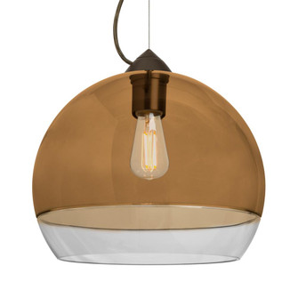 Besa, Ally 12 Cable Pendant, Amber/Clear, Bronze Finish, 1x5W LED Filament, 15Ft. Cable (127|1KX-ALLY12AM-EDIL-BR-L)