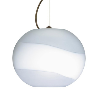 Besa Luna LED Pendant Opal Frost Bronze 1x9W LED, 15Ft. Cord (127|1KX-477699-LED-BR-L)