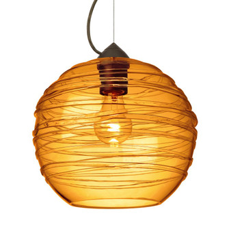 Besa Wave 10 Pendant Bronze Amber 1x60W Medium Base, 15Ft. Cord (127|1KX-462782-BR-L)