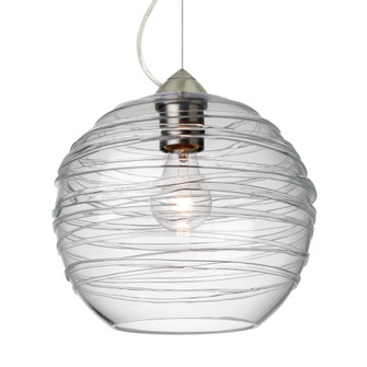 Besa Wave 10 Pendant Satin Nickel Clear 1x60W Medium Base, 15Ft. Cord (127|1KX-462761-SN-L)