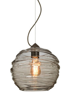 Besa Wave 10 Pendant Bronze Smoke 1x8W LED Filament, 15Ft. Cord (127|1KX-462702-EDIL-BR-L)