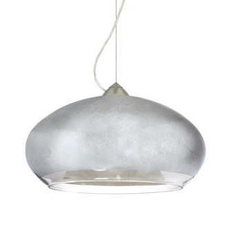 Besa Brio 14 Cable Pendant Satin Nickel Silver Foil 1x9W LED, 15Ft. Cord (127|1KX-4345SF-LED-SN-L)