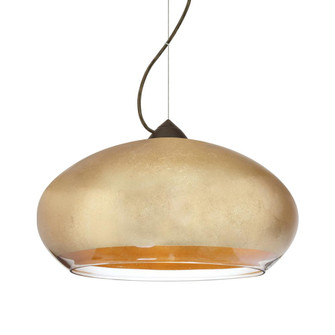 Besa Brio 14 Cable Pendant Bronze Gold Foil 1x75W Medium Base, 15Ft. Cord (127|1KX-4345GF-BR-L)