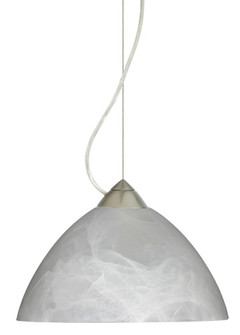 Besa Tessa LED Cable Pendant Marble Satin Nickel 1x9W LED, 15Ft. Cord (127|1KX-420152-LED-SN-L)