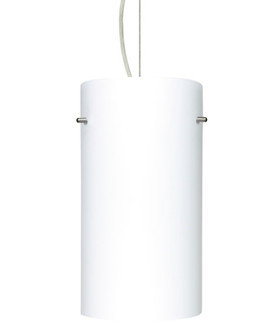 Besa Cable Pendant Stilo 12 Satin Nickel Opal Matte 1x11W LED, 15Ft. Cord (127|1KX-412007-LED-SN-L)