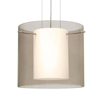 Besa Pendant Pahu 12 Satin Nickel Transparent Smoke 1x100W Medium Base, 15Ft. Option (127|1KG-S18407-SN-L)