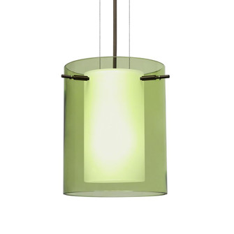 Besa Pendant Pahu 8 Bronze Transparent Olive/Opal 1x100W Medium Base, 15Ft. Option (127|1KG-L00607-BR-L)