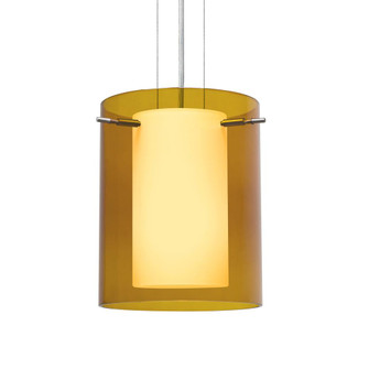 Besa Pahu 8 LED Pendant 1Kg Transparent Armagnac/Opal Satin Nickel 1x11W LED, 15Ft. Option (127|1KG-G00607-LED-SN-L)