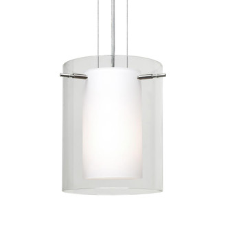 Besa Pahu 8 LED Pendant 1Kg Clear/Opal Satin Nickel 1x11W LED, 15Ft. Option (127|1KG-C00607-LED-SN-L)
