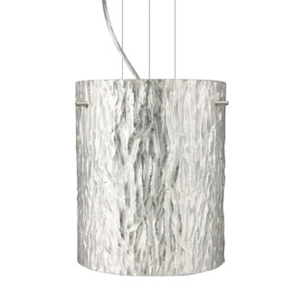 Besa Tamburo 8 Pendant Stone Silver Foil Satin Nickel 1x11W LED, 15Ft. Option (127|1KG-4006SS-LED-SN-L)