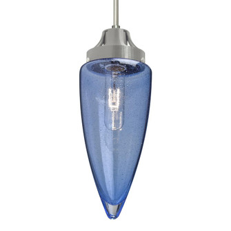 Besa, Sulu Cord Pendant, Blue Bubble, Satin Nickel Finish, 1x60W Medium Base, 15Ft. Cord (127|1JT-SULUBL-SN-L)
