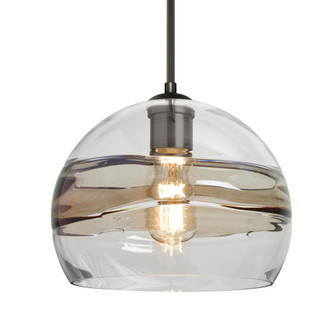 Besa Spirit 10 Pendant, Smoke/Clear, Bronze Finish, 1x8W LED Filament, 15Ft. Cord (127|1JT-SPIR10SC-EDIL-BR-L)