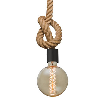 Besa Solo Rope Pendant, Black, 1x4W LED Filament, 15Ft. Cord (127|1JT-SOLO-EDIL-BK-L)