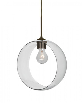 Besa, Plato Cord Pendant, Clear, Bronze Finish, 1x60W Medium Base, 15Ft. Cord (127|1JT-PLATOCL-BR-NI-L)