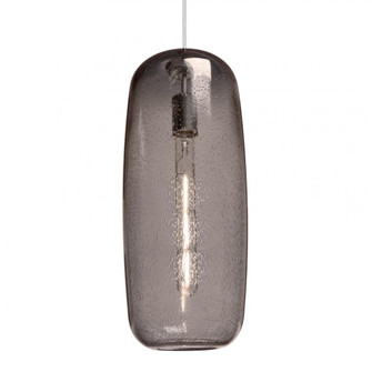 Besa, Pinot 18 Cord Pendant, Smoke Bubble, Satin Nickel FInish 1x4W LED Filament, 15Ft. Cord (127|1JT-PINOT18SM-EDIL-SN-L)