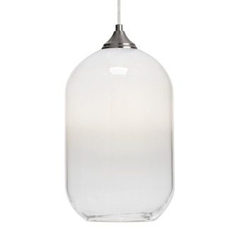 Besa, Omega 12 Cord Pendant, White/Clear, Satin Nickel Finish, 1x60W Medium Base, 15Ft. Cord (127|1JT-OMEGA12WH-SN-L)