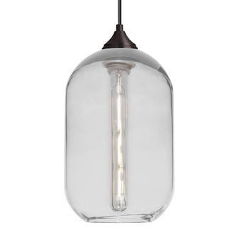 Besa, Omega 12 Cord Pendant, Clear, Bronze Finish, 1x5W LED Filament, 15Ft. Cord (127|1JT-OMEGA12CL-EDIL-BR-L)