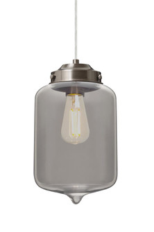 Besa Olin Pendant Satin Nickel Smoke 1x4W LED Filament, 15Ft. Cord (127|1JT-OLINSM-EDIL-SN-L)