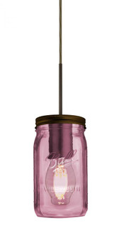 Besa Pendant Milo 4 Bronze Purple 1x5W LED Filament, 15Ft. Cord (127|1JT-MILO4PL-EDIL-BR-L)
