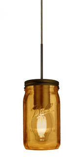 Besa Pendant Milo 4 Bronze Amber 1x5W LED Filament, 15Ft. Cord (127|1JT-MILO4AM-EDIL-BR-L)