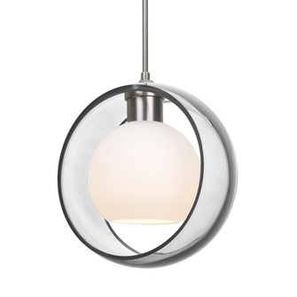 Besa Mana Pendant, Clear/Opal, Satin Nickel Finish, 1x9W LED, 15Ft. Cord (127|1JT-MANACL-LED-SN-L)