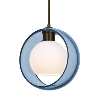 Besa Mana Pendant, Blue/Opal, Bronze Finish, 1x60W Medium Base, 15Ft. Cord (127|1JT-MANABL-BR-L)