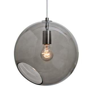 Besa, Maestro 12 Cord Pendant, Smoke, Satin Nickel Finish, 1x5W LED Filament, 15Ft Option (127|1JT-MAESTRO12SM-EDIL-SN-L)