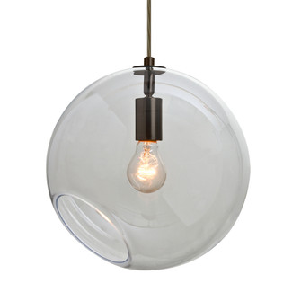 Besa, Maestro 12 Cord Pendant, Clear, Bronze Finish, 1x5W LED Filament, 15Ft Option (127|1JT-MAESTRO12CL-EDIL-BR-L)