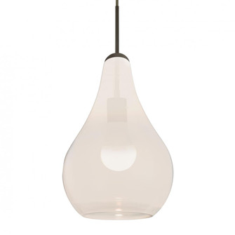 Besa, Leon Cord Pendant, Milky White, Bronze Finish, 1x9W LED, 15Ft Option (127|1JT-LEONMW-LED-BR-L)