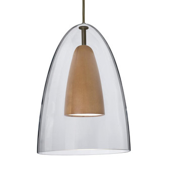 Besa, Dano Cord Pendant, Clear/Medium, Bronze Finish, 1x9W LED, 15Ft. Cord (127|1JT-DANOCLMD-LED-BR-L)