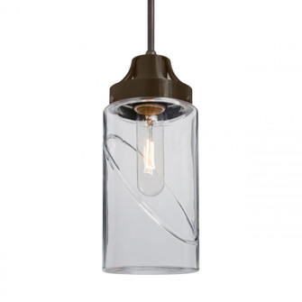 Besa, Blink Cord Pendant, Clear, Bronze Finish, 1x60W Medium Base, 15Ft. Cord (127|1JT-BLINKCL-BR-L)