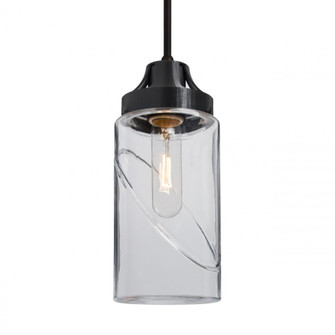 Besa, Blink Cord Pendant, Clear, Black Finish, 1x60W Medium Base, 15Ft. Cord (127|1JT-BLINKCL-BK-L)