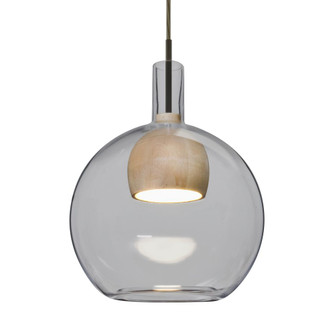 Besa, Benji Cord Pendant, Smoke/Natural, Bronze Finish, 1x9W LED, 15Ft. Cord (127|1JT-BENJISMNA-LED-BR-L)