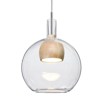 Besa, Benji Cord Pendant, Clear/Natural, Satin Nickel Finish, 1x9W LED, 15Ft. Cord (127|1JT-BENJICLNA-LED-SN-L)