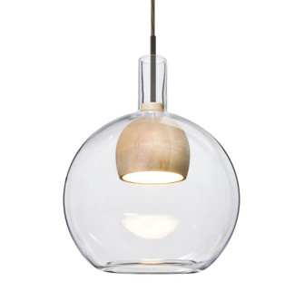 Besa, Benji Cord Pendant, Clear/Natural, Bronze Finish, 1x9W LED, 15Ft. Cord (127|1JT-BENJICLNA-LED-BR-L)