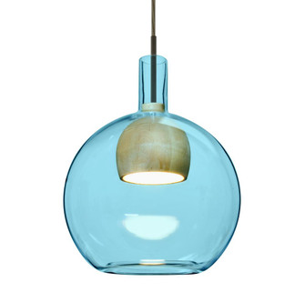 Besa, Benji Cord Pendant, Blue/Natural, Bronze Finish, 1x9W LED, 15Ft. Cord (127|1JT-BENJIBLNA-LED-BR-L)