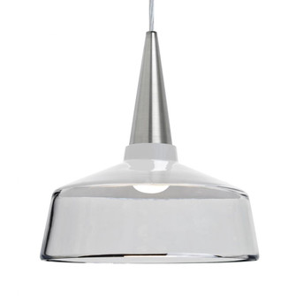 Besa, Baron 10 Cord Pendant, White/Clear, Satin Nickel Finish, 1x9W LED, 15Ft. Option (127|1JT-BARON10WH-LED-SN-L)