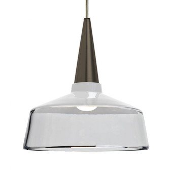 Besa, Baron 10 Cord Pendant, White/Clear, Bronze Finish, 1x9W LED, 15Ft. Option (127|1JT-BARON10WH-LED-BR-L)