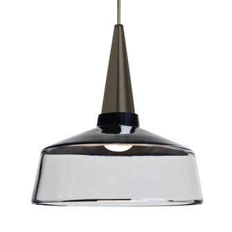 Besa, Baron 10 Cord Pendant, Black/Clear, Bronze Finish, 1x9W LED, 15Ft. Option (127|1JT-BARON10BK-LED-BR-L)