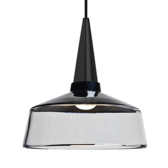 Besa, Baron 10 Cord Pendant, Black/Clear, Black Finish, 1x9W LED, 15Ft. Option (127|1JT-BARON10BK-LED-BK-L)