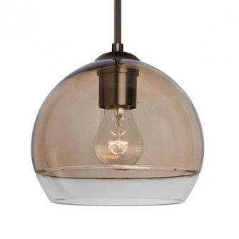 Besa, Ally 8 Cord Pendant, Smoke/Clear, Bronze Finish, 1x60W Medium Base, 15Ft. Cord (127|1JT-ALLY8SM-BR-L)