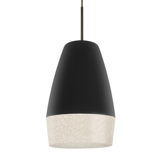 Besa, Abu 12 Cord Pendant for Multiport Canopy, Black/Glitter, Bronze Finish, 1x9W LE (127|1JT-ABU12BK-LED-BR-L)