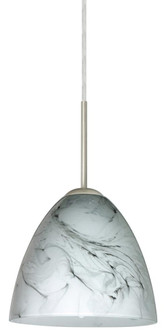 Besa Vila LED Pendant Marble Grigio Satin Nickel 1x9W LED, 15Ft. Cord (127|1JT-4470MG-LED-SN-L)