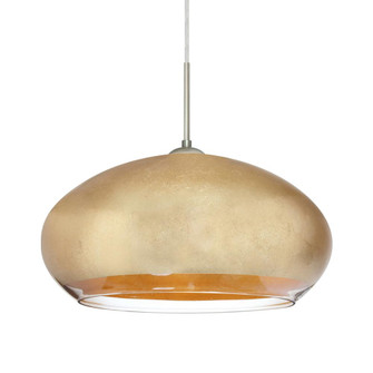 Besa Brio 14 Pendant Satin Nickel Gold Foil 1x9W LED, 15Ft. Cord (127|1JT-4345GF-LED-SN-L)