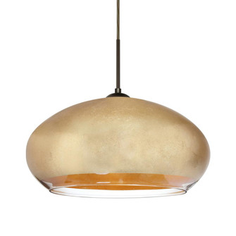 Besa Brio 14 Pendant Bronze Gold Foil 1x9W LED, 15Ft. Cord (127|1JT-4345GF-LED-BR-L)