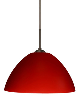 Besa Tessa LED Pendant Red Matte Bronze 1x9W LED, 15Ft. Cord (127|1JT-420131-LED-BR-L)