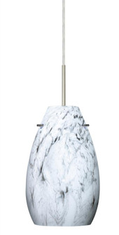 Besa Pera 9 LED Pendant Marble Grigio Satin Nickel 1x9W LED, 15Ft. Cord (127|1JT-4126MG-LED-SN-L)